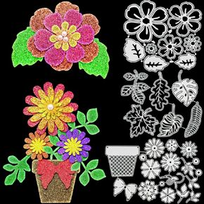 3 Sets Flower Metal Cutting Dies Flower Leaves Embossing Stencil 34 Styles 3D Flower Dies Flower Shape Embossing Scrapbooking Dies Cuts Stencil Flower Leafs Embossing Stencil for DIY Scrapbooking Card