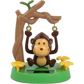 Solar Powered Dancing Monkey, Solar Monkey Swinging Animated Bobble Dancer Solar Powered, Solar Car Dashboard Decor, Cartoon Monkey Swinging Dynamic Auto Ornaments for Office Car Supplies Decoration