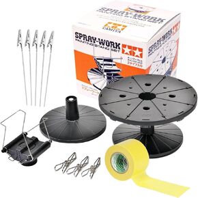 Tamiya 74522 Spray Work Painting Stand Set & Tamiya Masking Tape 40mm & Alligator Clip Sticks 5 Pcs Set Painting Starter Set in Kuwait
