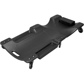BIG RED ATRP6240BR Blow Molded Plastic Rolling Garage/Shop Creeper: 40" Mechanic Cart with Padded Headrest and 6 Casters, 280 LBS, Black