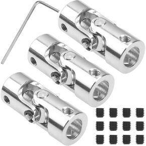 3Pack Vgoohobby Universal U Joint Coupler Rotatable Steering Shaft Coupling Motor Connector for RC Boat Robotics Snowblower Chute Floor Jack Handle (10mm to 10mm)