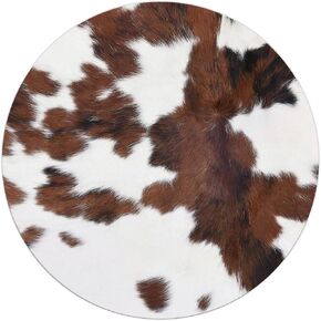 QUICQOD Western Brown and White Cowhide Texture Cow Skin Spots Mouse Pad,Non-Slip Rubber Base Mousepads for Home Office Dorm Desk Decor,Gifts for Cow Lovers Women Girls,8.7 x 8.7 Inches
