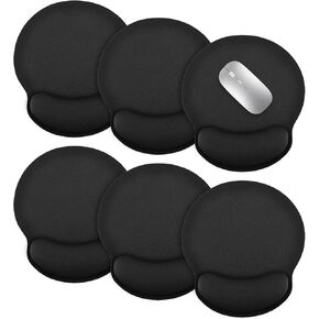 6 Pcs Ergonomic Mouse Pad with Wrist Rest Support, Comfortable Mousepad with Smooth Wrist Support Surface & Non-Slip PU Base, Comfortable Computer Mouse Pad for Computer, Laptop, Office & Home