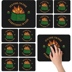 10 Pcs Dumpster Fire Mouse Pad Gifts for Coworkers Cute Non-slip Rectangle Mousepads Emotional Support Funny Office Gift for Desk Accessories Laptop Gaming Home Office Decor, 8.27 x 10.24''