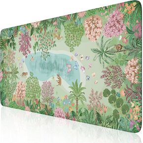 iCasso Midnight Jungle Mouse Pad, Desk Pad Mat, Desk Matt for Desktop, XXL Large Anti-Slip Big Mousepad with Stitched Edges, Keyboard Pad Mouse Mat for Computer(Night)