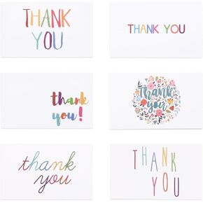 Thank You Cards,6 options 300 Sheets Mini Thank You Business Cards, 2" x 3.5" Small Business Cards for Shop Retail Store, Friends, Family, Colleagues