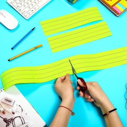96 Strips Ruled Sentence Strips, 3 x 24 Inches Sentence Strips for Teacher Word Strips Sentence Strips Lined Multicolored Sentence Strips for School Students Office Supplies (White) in Saudi Arabia