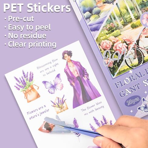 Coffee Series Sticker Scrapbooking Supplies for Junk Journal, 20 Sheets PET Stickers - Vintage Journaling Stickers, Ephemera Sticker Book Pre Cut(TZ-007-004) in Saudi Arabia
