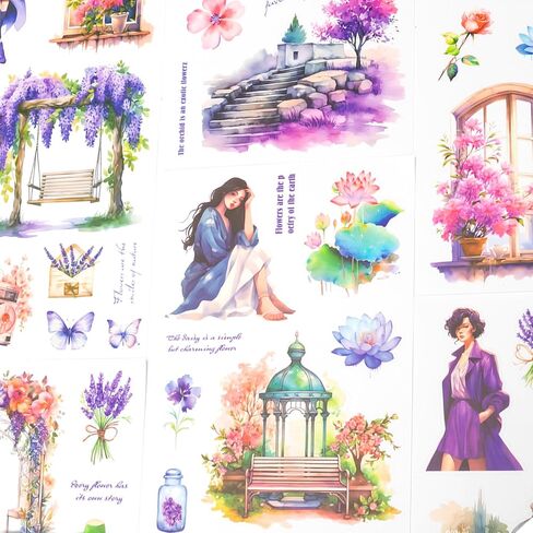 Coffee Series Sticker Scrapbooking Supplies for Junk Journal, 20 Sheets PET Stickers - Vintage Journaling Stickers, Ephemera Sticker Book Pre Cut(TZ-007-004) in Saudi Arabia