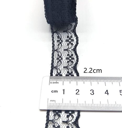 50 Yards Lace Ribbon Roll Floral Lace Trim Fabbing Fabric 7/8 Inch عرض للمجوهرات DIY صنع ملحقات ملحقات الملابس الحرفية غلاف الهدية (أبيض) in Kuwait