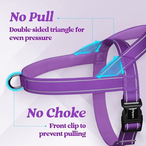 rabbitgoo Dog Harness No Pull, Quick Fit for Medium Sized Dog with Soft Padded Handle, Chest Adjustable Reflective Pet Vest, No Choke Escape Proof for Walking Training, Red M in Kuwait