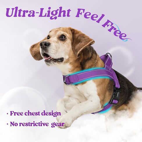 rabbitgoo Dog Harness No Pull, Quick Fit for Medium Sized Dog with Soft Padded Handle, Chest Adjustable Reflective Pet Vest, No Choke Escape Proof for Walking Training, Red M in Kuwait