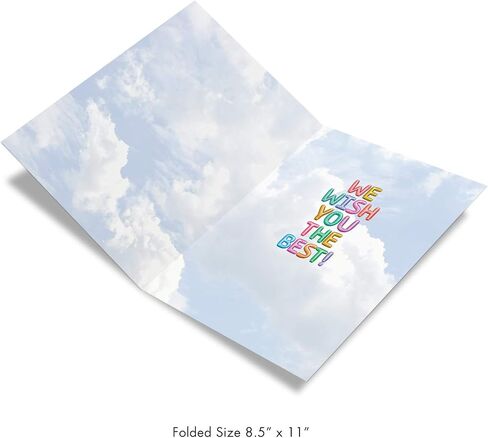 The Best Card Company - Big Good Luck Greeting Card (8.5 x 11 Inch) - Balloons, Colorful Card for Kids (Not 3D or Raised) - Inflated Messages Good Luck J5651SGLG-US in Kuwait