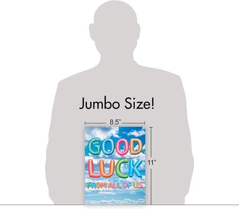 The Best Card Company - Big Good Luck Greeting Card (8.5 x 11 Inch) - Balloons, Colorful Card for Kids (Not 3D or Raised) - Inflated Messages Good Luck J5651SGLG-US in Kuwait