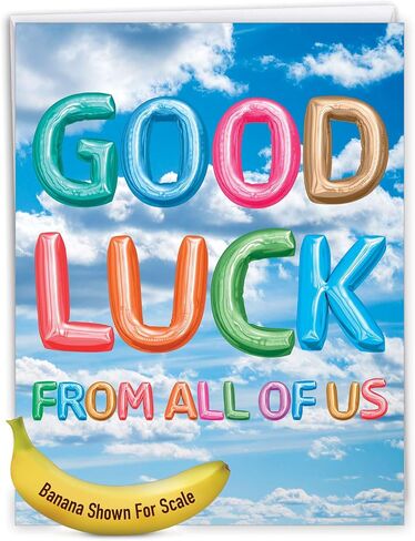 The Best Card Company - Big Good Luck Greeting Card (8.5 x 11 Inch) - Balloons, Colorful Card for Kids (Not 3D or Raised) - Inflated Messages Good Luck J5651SGLG-US in Kuwait