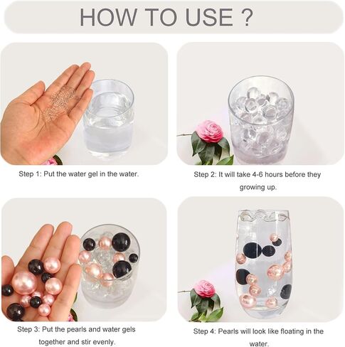 14/20/30mm Floating Pearls for Vase Filler No Hole Faux Beads Water Candle Beads Centerpieces Beads for Vases, Makeup Brush Holder, Home Table Decor (Gold, Rose Gold) in Saudi Arabia
