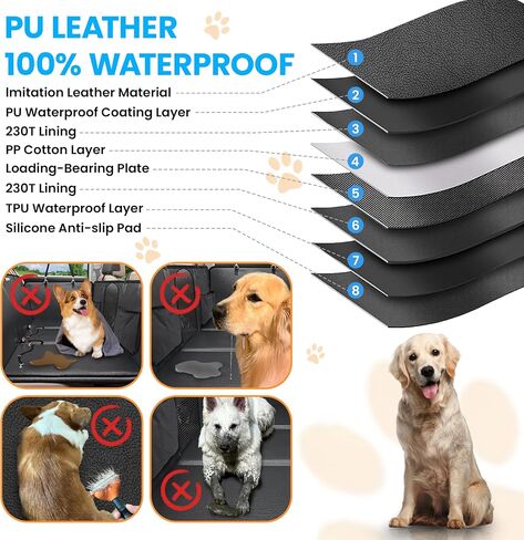 Hard Bottom Hold Dog Car Seat Cover for Back Seat, Waterproof Back Seat Extender for Dogs Increase Space 40%, Comfortable Dog Car Seat Cover for Car SUV in Saudi Arabia