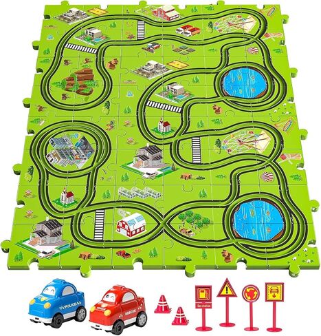 Temi 64 Pitch Race Race Tracks Car Set Set Toys للأطفال الذين تتراوح أعمارهم بين 3 و 5 سنوات-هدايا Toddler Toys لـ 3 4 4 سنوات من الأولاد ، تتبع ألغاز ألعاب السيارات للأولاد الذين تتراوح أعمارهم بين 3-5 4-6 ، 3 4 5 5 سنوات من الأولاد. in Kuwait