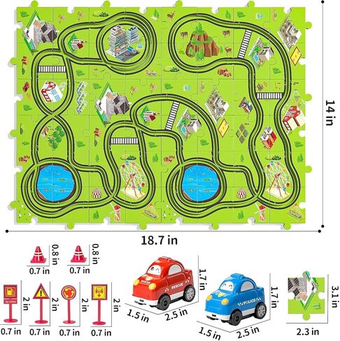 Temi 64 Pitch Race Race Tracks Car Set Set Toys للأطفال الذين تتراوح أعمارهم بين 3 و 5 سنوات-هدايا Toddler Toys لـ 3 4 4 سنوات من الأولاد ، تتبع ألغاز ألعاب السيارات للأولاد الذين تتراوح أعمارهم بين 3-5 4-6 ، 3 4 5 5 سنوات من الأولاد. in Kuwait