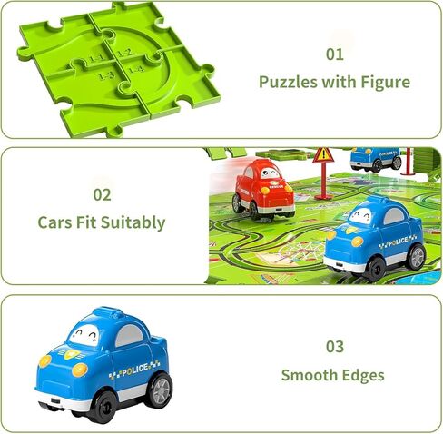 Temi 64 Pitch Race Race Tracks Car Set Set Toys للأطفال الذين تتراوح أعمارهم بين 3 و 5 سنوات-هدايا Toddler Toys لـ 3 4 4 سنوات من الأولاد ، تتبع ألغاز ألعاب السيارات للأولاد الذين تتراوح أعمارهم بين 3-5 4-6 ، 3 4 5 5 سنوات من الأولاد. in Kuwait