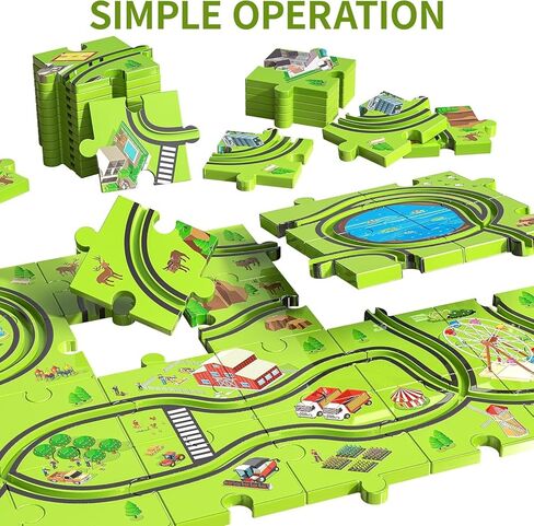 Temi 64 Pitch Race Race Tracks Car Set Set Toys للأطفال الذين تتراوح أعمارهم بين 3 و 5 سنوات-هدايا Toddler Toys لـ 3 4 4 سنوات من الأولاد ، تتبع ألغاز ألعاب السيارات للأولاد الذين تتراوح أعمارهم بين 3-5 4-6 ، 3 4 5 5 سنوات من الأولاد. in Kuwait