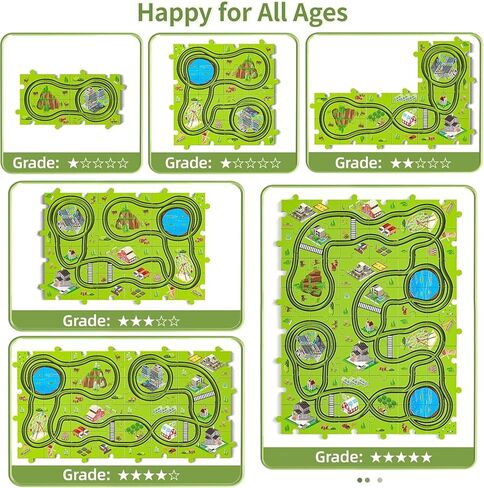 Temi 64 Pitch Race Race Tracks Car Set Set Toys للأطفال الذين تتراوح أعمارهم بين 3 و 5 سنوات-هدايا Toddler Toys لـ 3 4 4 سنوات من الأولاد ، تتبع ألغاز ألعاب السيارات للأولاد الذين تتراوح أعمارهم بين 3-5 4-6 ، 3 4 5 5 سنوات من الأولاد. in Kuwait