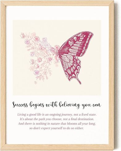 EXCOOL CLUB Mental Health Posters Therapy Office Decor - 12x16 Pink Butterfly Psychology Wall Art, Inspirational Quotes Therapist Decor, Mental Health Decorations for Girls Bedroom (Unframed) in Kuwait