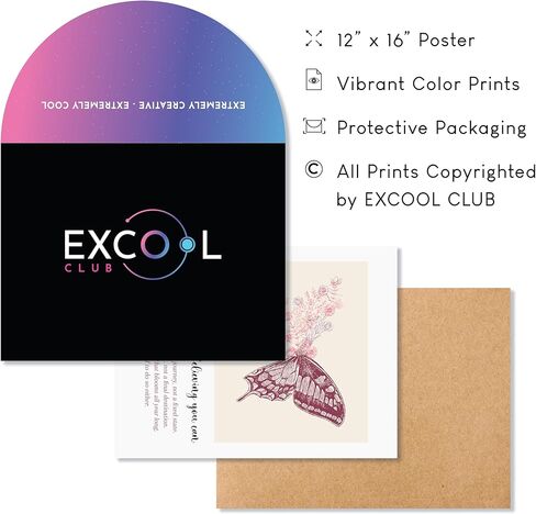 EXCOOL CLUB Mental Health Posters Therapy Office Decor - 12x16 Pink Butterfly Psychology Wall Art, Inspirational Quotes Therapist Decor, Mental Health Decorations for Girls Bedroom (Unframed) in Kuwait