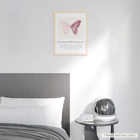 EXCOOL CLUB Mental Health Posters Therapy Office Decor - 12x16 Pink Butterfly Psychology Wall Art, Inspirational Quotes Therapist Decor, Mental Health Decorations for Girls Bedroom (Unframed) in Kuwait