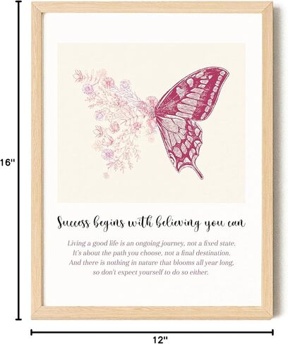EXCOOL CLUB Mental Health Posters Therapy Office Decor - 12x16 Pink Butterfly Psychology Wall Art, Inspirational Quotes Therapist Decor, Mental Health Decorations for Girls Bedroom (Unframed) in Kuwait
