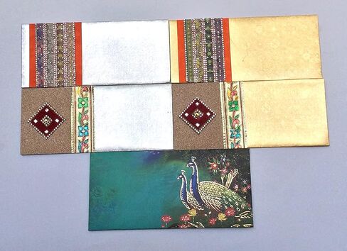 Envelope (Pack of 5) Color Color Designs Money Roney Packet for Christmas Diwali Easter Birthday Anniversary Seminivary Presentary Arivation (Multicolor 3) in Kuwait