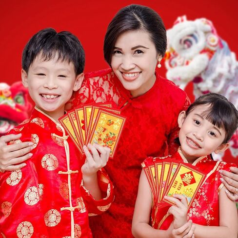 240 Pieces Chinese Red Envelopes New Year Red Envelopes Lucky Money Pockets Spring Festival Hong Bao Chinese Packets for New Year Birthday Wedding(Beautiful Style) in Saudi Arabia
