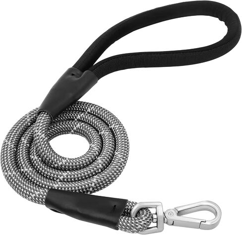 Dog Leash for Large Dogs Heavy Duty 4FT x 1/2" Highly Reflective Threads Dog Leash Chew-Resistant Nylon Leash Padded Handle Strong Rope Leash Training Leash for Medium Large Dogs Night Walking in Saudi Arabia