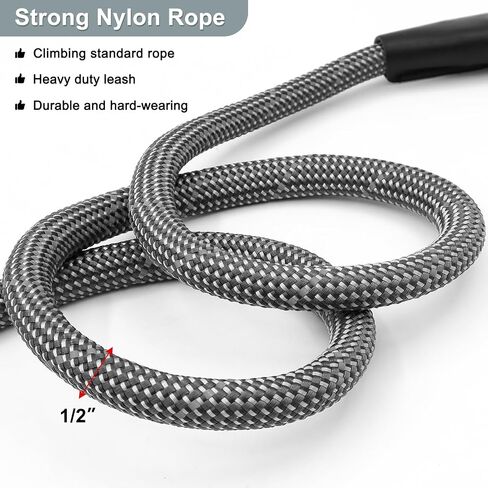 Dog Leash for Large Dogs Heavy Duty 4FT x 1/2" Highly Reflective Threads Dog Leash Chew-Resistant Nylon Leash Padded Handle Strong Rope Leash Training Leash for Medium Large Dogs Night Walking in Saudi Arabia