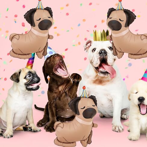 5Pcs Dog Birthday Balloons Dachshund Shaped Puppy Dogs Foil Mylar Balloons for Pet Puppy Dog Animal Birthday Lets Pawty Themed Pet Party Decoration Supplies in Kuwait