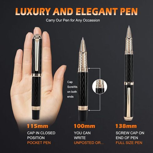 iMenaiy EDC Rollerball Point Pens for Travel Writing Journaling, Luxury Mini Pocket Pens for Men Women Boss Writers, Good Nice Pen Gifts Birthday Christmas Graduations, Gold in Saudi Arabia