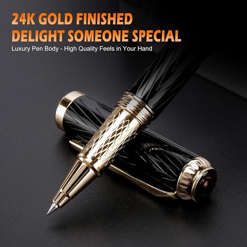 iMenaiy EDC Rollerball Point Pens for Travel Writing Journaling, Luxury Mini Pocket Pens for Men Women Boss Writers, Good Nice Pen Gifts Birthday Christmas Graduations, Gold in Saudi Arabia
