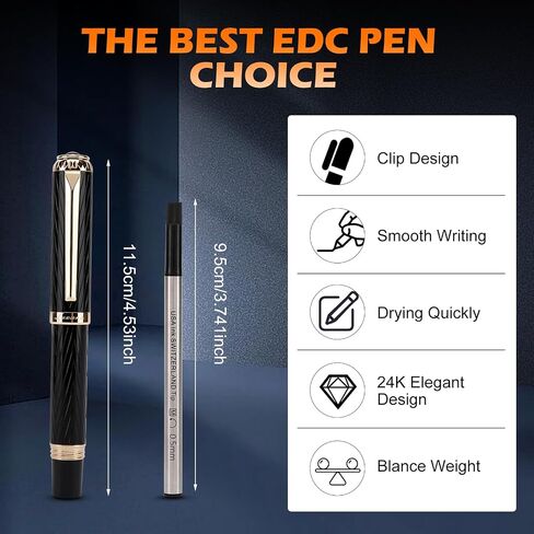 iMenaiy EDC Rollerball Point Pens for Travel Writing Journaling, Luxury Mini Pocket Pens for Men Women Boss Writers, Good Nice Pen Gifts Birthday Christmas Graduations, Gold in Saudi Arabia