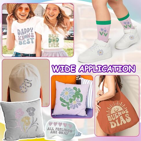 TECKWRAP Glitter Heat Transfer Vinyl Sheets, 17 Assorted 12" x 10" Glitter HTV Vinyl Sheets for T-Shirts, Bags, and More, Glitter Iron on Vinyl Suitable for Most Cutter Machine, Easy to Cut & Weed in Kuwait