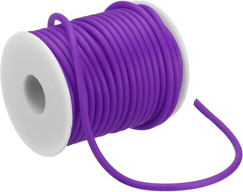 PATIKIL Hollow Pipe Rubber Cord 16 Yards 4mm, PVC Rubber Tube Cord 2mm Hole with Plastic Spool for Knitting Beading DIY Craft, Black in Saudi Arabia