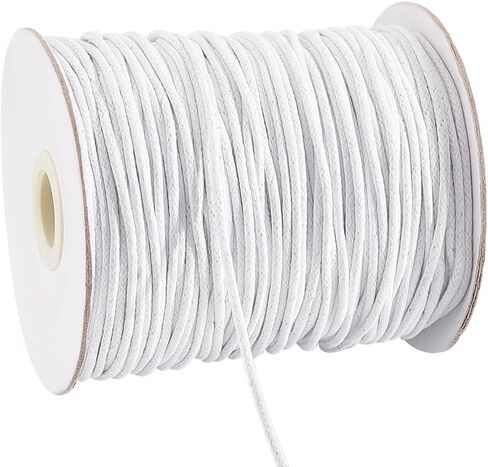 PH PandaHall 2mm Waxed Cord, 100 Yards White Waxed Cotton Threads Wax Cord Waxed Beading Thread String Twine for DIY Bracelet Necklace String Macrame Sewing Project Dreamcatcher Jewelry Making in Saudi Arabia