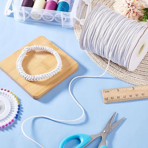PH PandaHall 2mm Waxed Cord, 100 Yards White Waxed Cotton Threads Wax Cord Waxed Beading Thread String Twine for DIY Bracelet Necklace String Macrame Sewing Project Dreamcatcher Jewelry Making in Saudi Arabia
