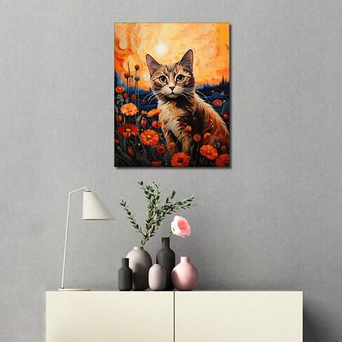 Yin Yang Eye Paint by Numbers Tree and Moon Paint by Numbers Kit for Adults Landscape DIY Paint by Numbers for Adults Home Wall Decoration Flameless Oil Painting Kits 16x20 Inch Without Frame in Kuwait