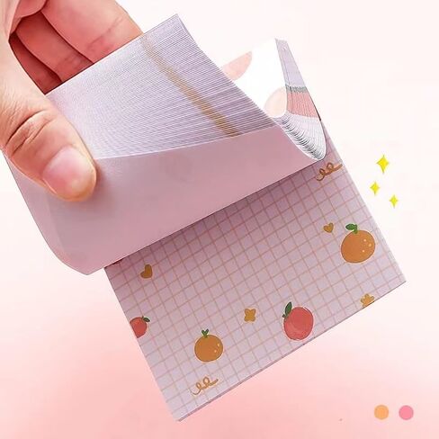 Cute Sticky Notes, 4Pack(320 Sheets) Kawaii Sticky Notes 3.1x3.1in Self-Stick Note Pads Colorful Super Sticky Note Pads Unique Cute Fruit Patterns Sticky Notes (4 Fruit Sticky Notes) in Saudi Arabia
