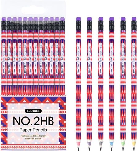 ECOTREE Easter Basket Stuffers, Pencils #2 HB, Pre-sharpened Pencils Number 2 Pencil School Pencil for Kids, School Supplies, Office Supplies, 12 Pack in Kuwait