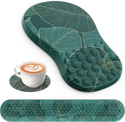 G JGOO Ergonomic Mouse Pad with Wrist Rest, Computer Mouse Pads Pain Relief Keyboard Wrist Rest with Coaster, Non-Slip PU Base, Mouse Pad with Wrist Support for Laptop Keyboard Office, Map in Saudi Arabia