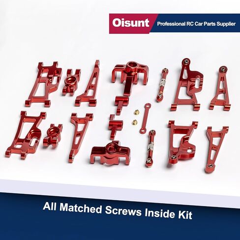 17/PCS Metal Replacement Part Kit for Hyper Go H14BM, 14209, 14210 1/14 RC Car Upgrades, Aluminium Spare Accessory Set (Red) in Saudi Arabia