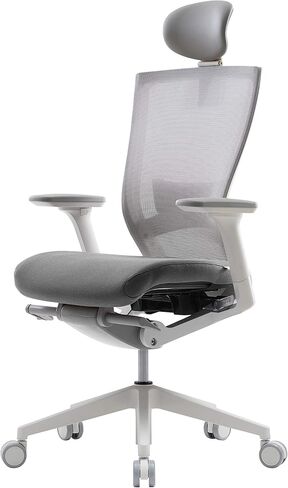 SIDIZ T50 Ergonomic Home Office Chair : High Performance, Adjustable Headrest, 2-Way Lumbar Support, 3-Way Armrest, Forward Tilt, Adjustable Seat Depth, Ventilated Mesh Back, Cushion Seat (Beige) in Saudi Arabia