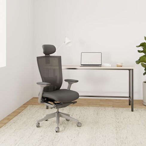 SIDIZ T50 Ergonomic Home Office Chair : High Performance, Adjustable Headrest, 2-Way Lumbar Support, 3-Way Armrest, Forward Tilt, Adjustable Seat Depth, Ventilated Mesh Back, Cushion Seat (Beige) in Saudi Arabia