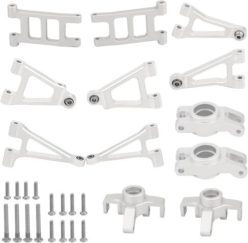Aluminum Front Rear Swing Arm & Steering Knuckle C-Hub Kit Compatible with 1/14 MJX Hyper Go 14301 14302 14303 RC Upgrade Parts (red) in Kuwait